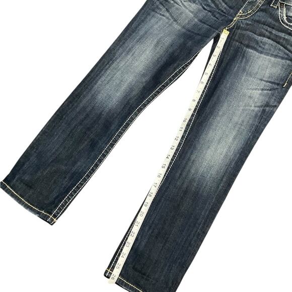 Silver Jeans Women’s Santorini Capri Blue Denim Distressed Size 25 - Picture 9 of 11